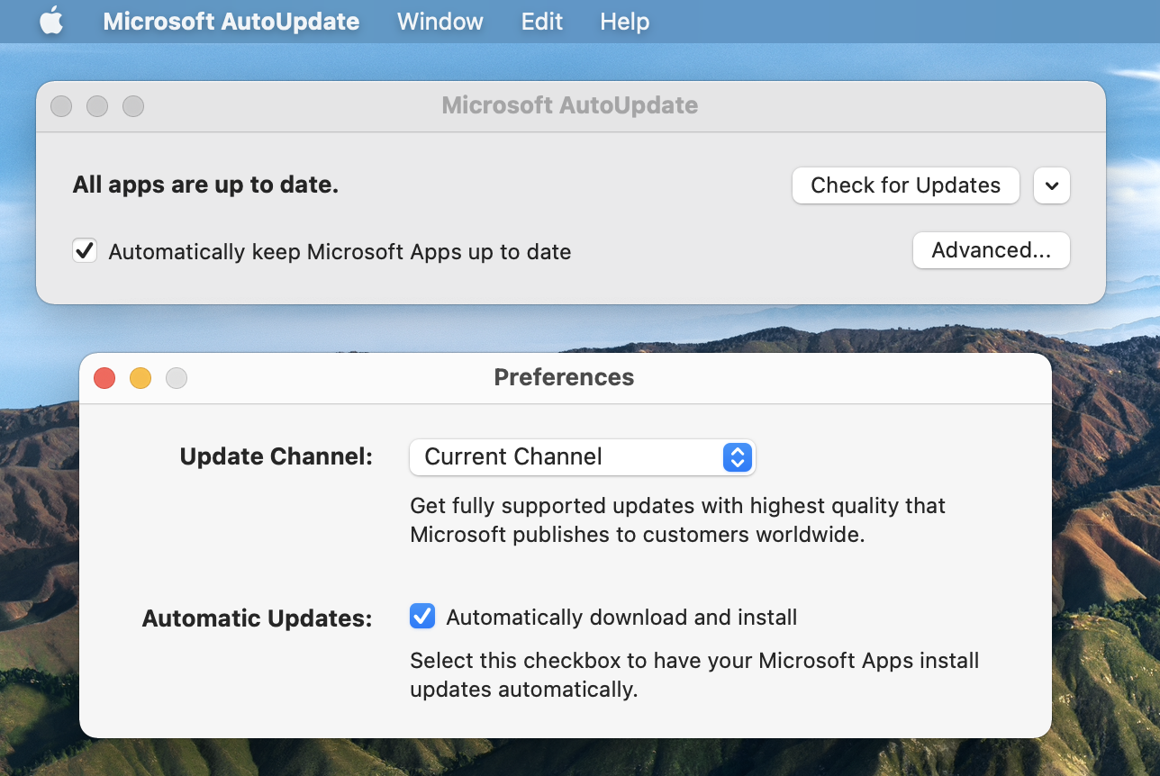 microsoft update will not install for office on mac